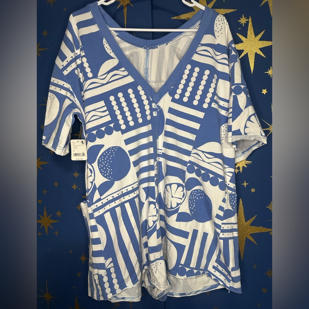 NWT FP Movement by Free People Printed Graphic Hot Shot Tee Shirt Romper S - Picture 7 of 8